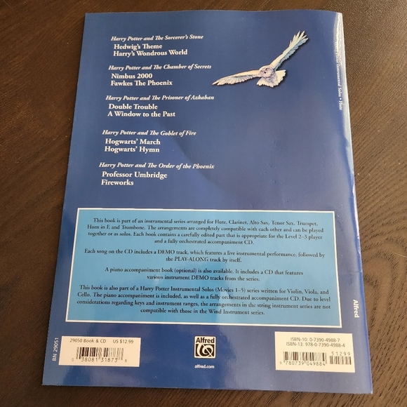 Harry Potter Instrumental Solos for Flute Book With CD - Picture 4 of 9